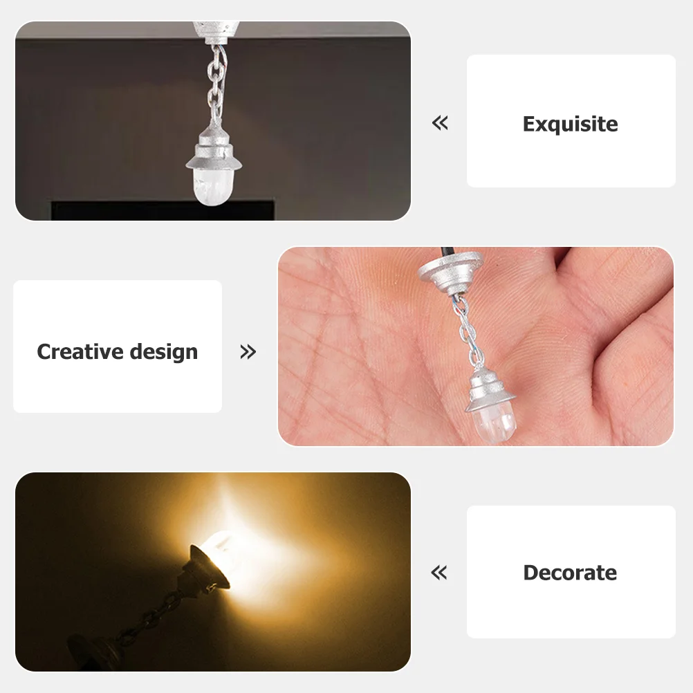 2 Pcs Mini Ceiling Lamp Moss Decor Photo Prop Light Adornment Sand Table Diy Materials
