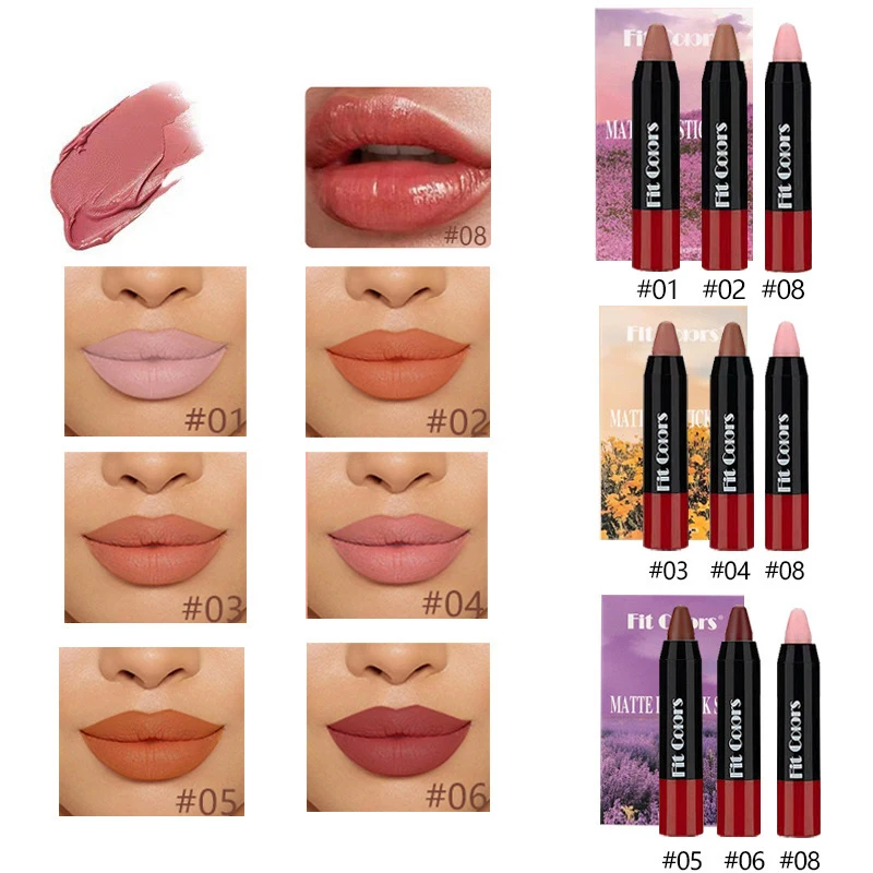 Makeup Lipstick Set Rich and Diverse Classic and Versatile Silky Smooth Easy to Apply Non-stick Cup Lip Gloss 3-pack