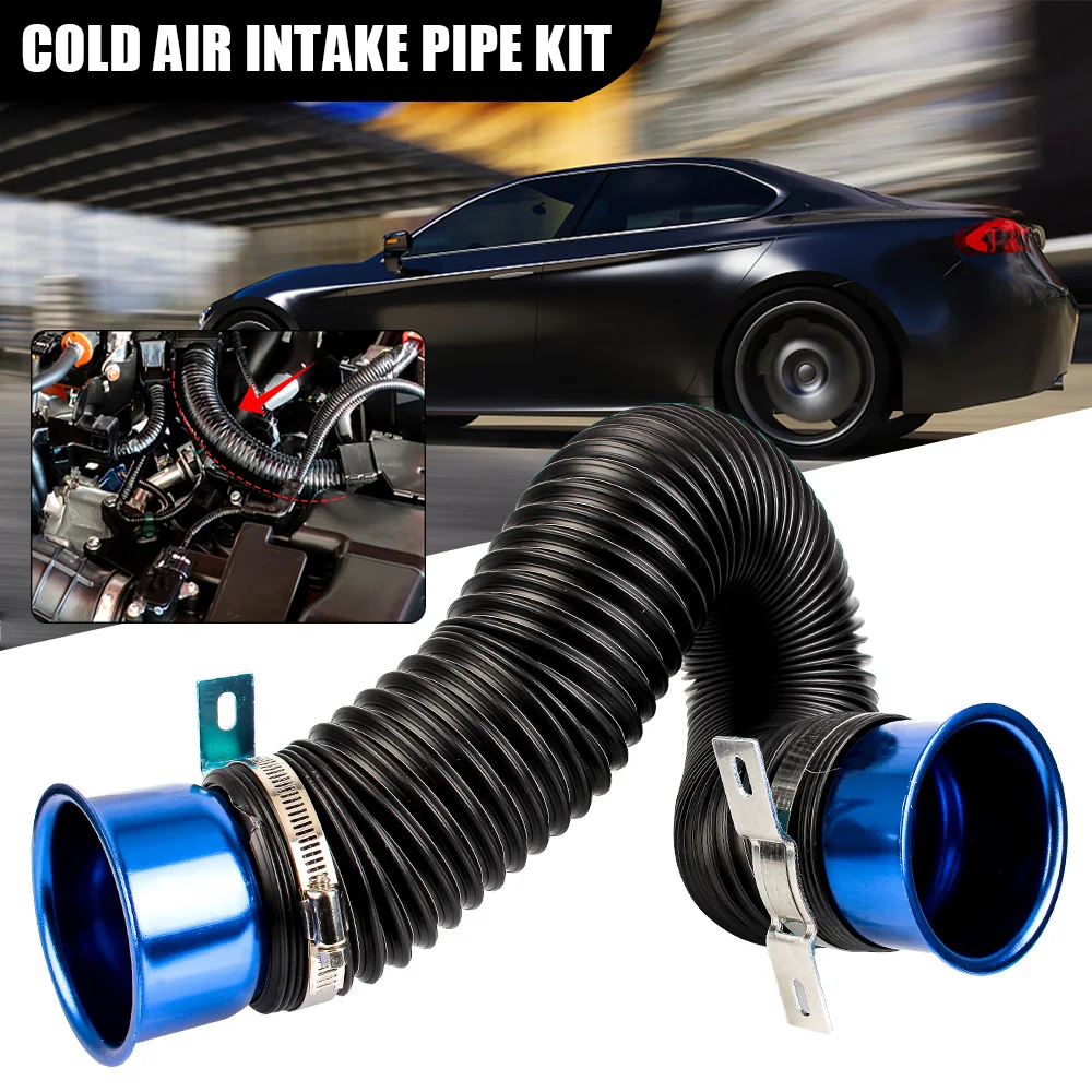 LEEPEE Air Intake Pipe Cold Air Ducting 76MM Feed Hose Pipe With Connector & Braket Universal