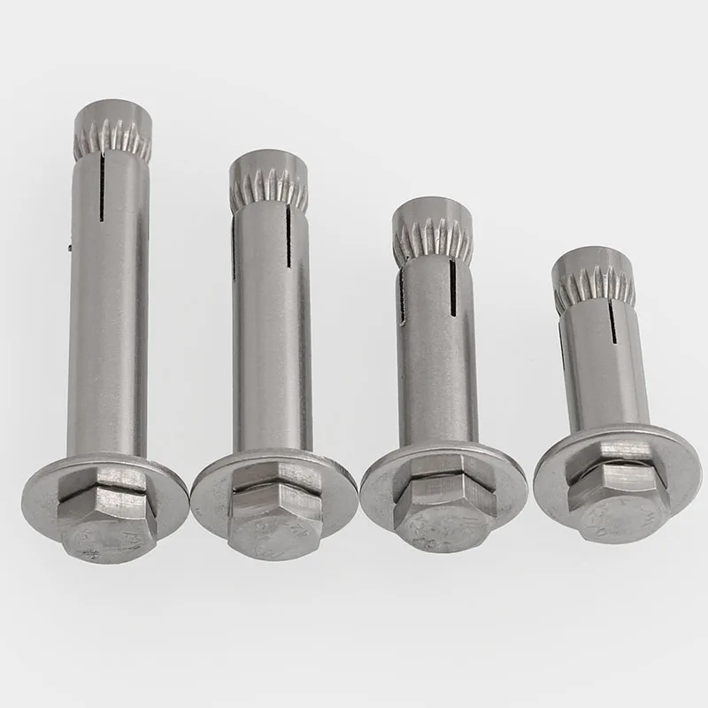 4pcs Stainless steel expansion screw shield anchor with hex bolt Bracket connecting fastener Air conditioning wall Fixing Screw |