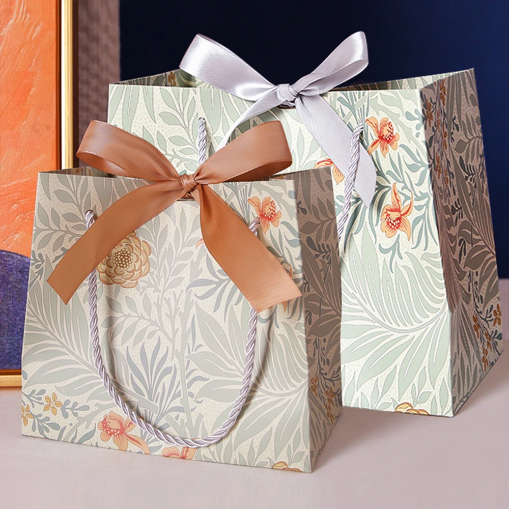 24 Stück Geschenktüten aus Papier mit Bändern, für Hochzeit, Party, Schmuck, Einkauf, Babyparty, Geburtstag, Süßigkeiten, Blumen, Verpackung – Detail 2