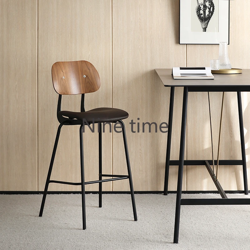 

Apartment Nordic Bar Chairs Leather Ergonomic Comfort Elegant Makeup Bar Stools Party Accent Unique Cadeira Alta Home Furnitures