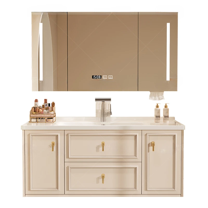 *Cream air type bathroom cabinet ceramic integrated basin bathroom cabinet toilet wash basin combination