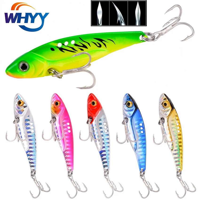 

WHYY 6pcs/lot Metal Vib Blade Lure Fishing Lures 3D Eyes Sinking Vibration Baits Artificial Vibe for Bass Pike Fish Perch