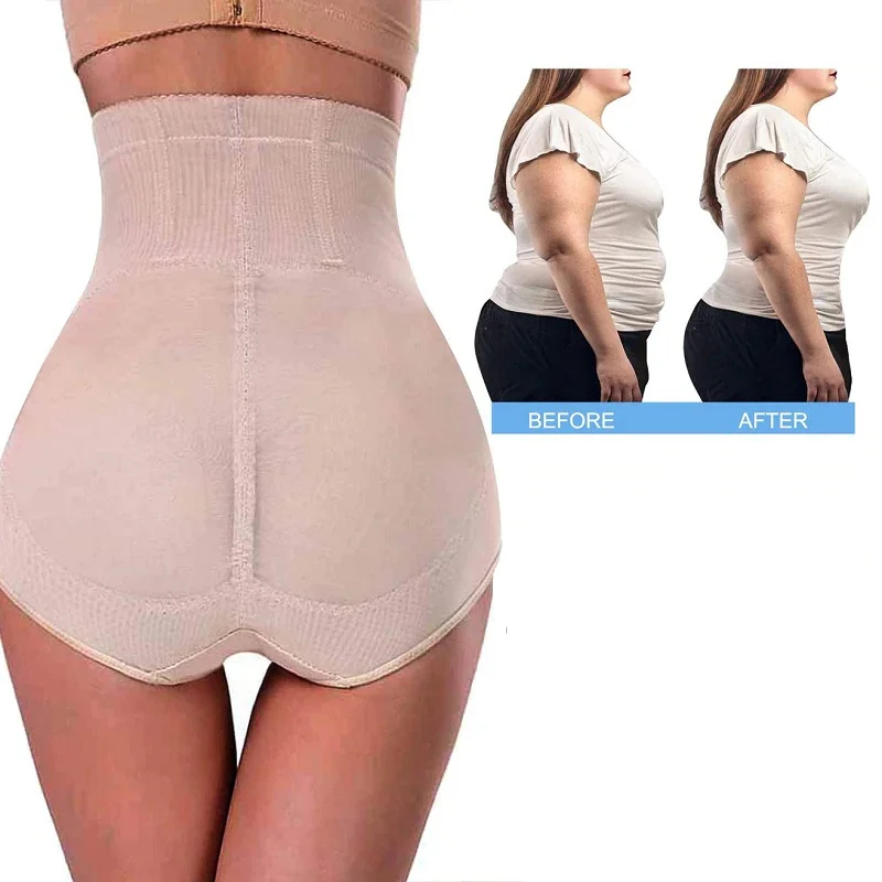 Women Waist Trainer Panties Butt Lifter Shapewear High Waist Double Tummy Control Shorts Slim Body Shaper