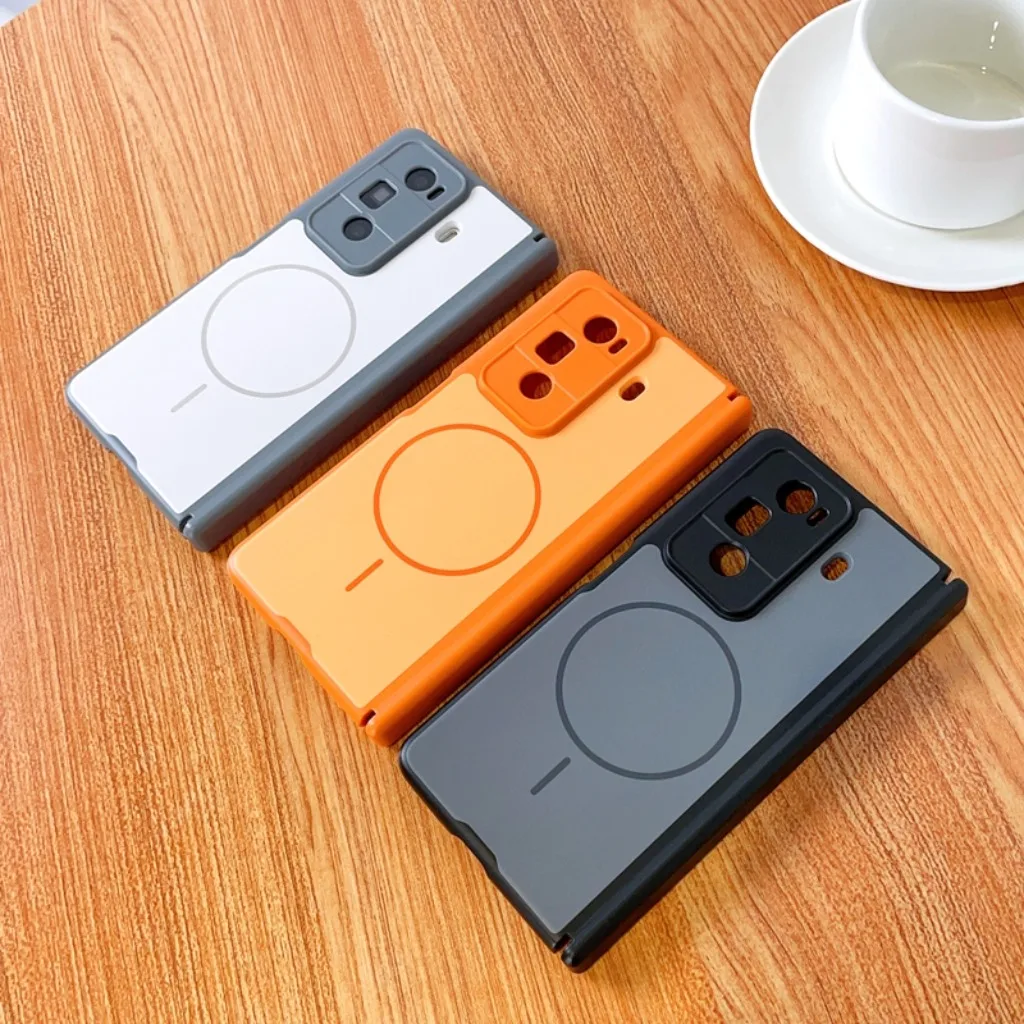Magnetic Matte Shockproof Phone Case with Wireless Charging Compatibility