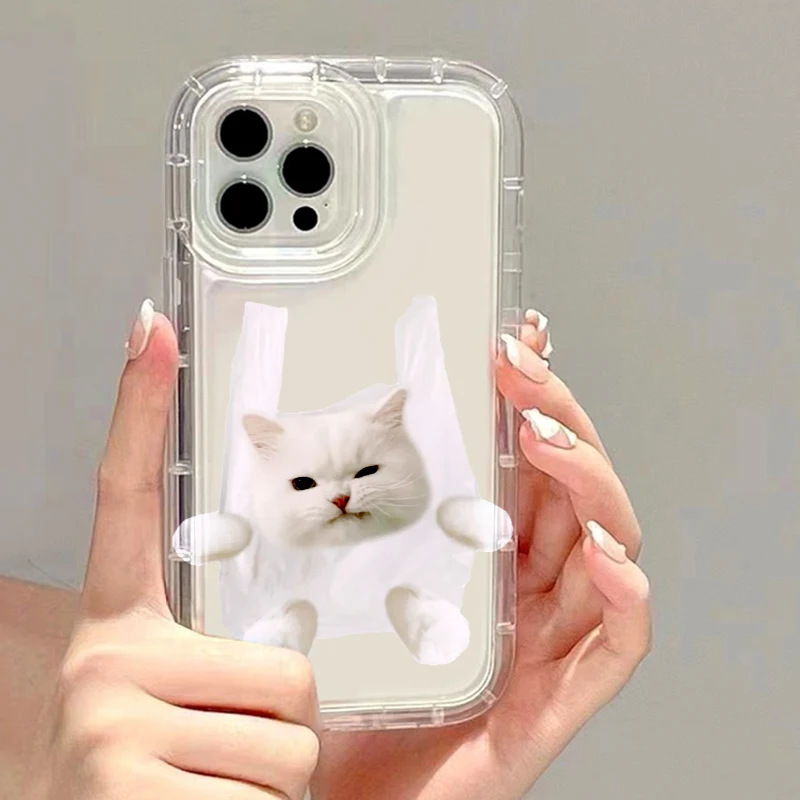 thumbnail image 1 of Funda para teléfono con diseño de gato y perro para iPhone 11, funda transparente a prueba de golpes para iPhone 16, 15, 14, 13, 12 Pro Max, XR, XS, X, 8, 7 Plus, SE, 1 of 5