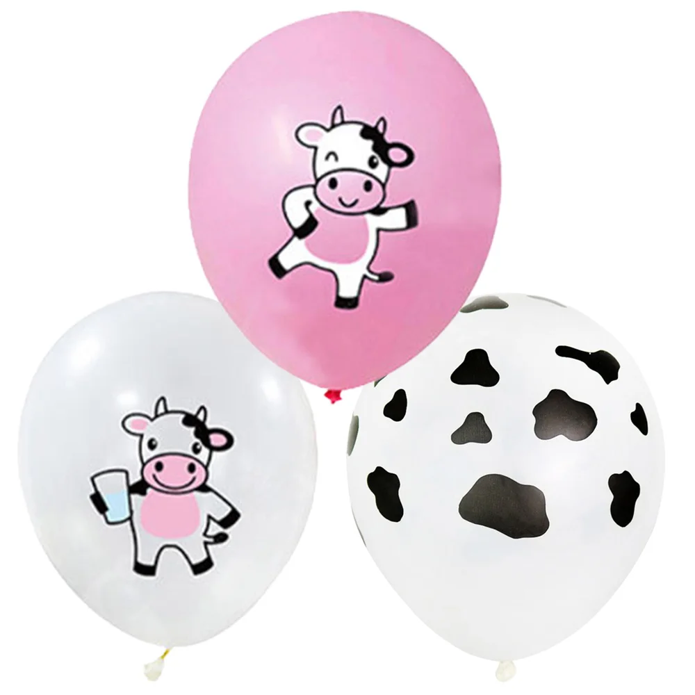 

20 Pcs Cow Balloons Latex Balloons Funny Print Cow Balloons Children's Birthday Farm Party Decoration Supplies