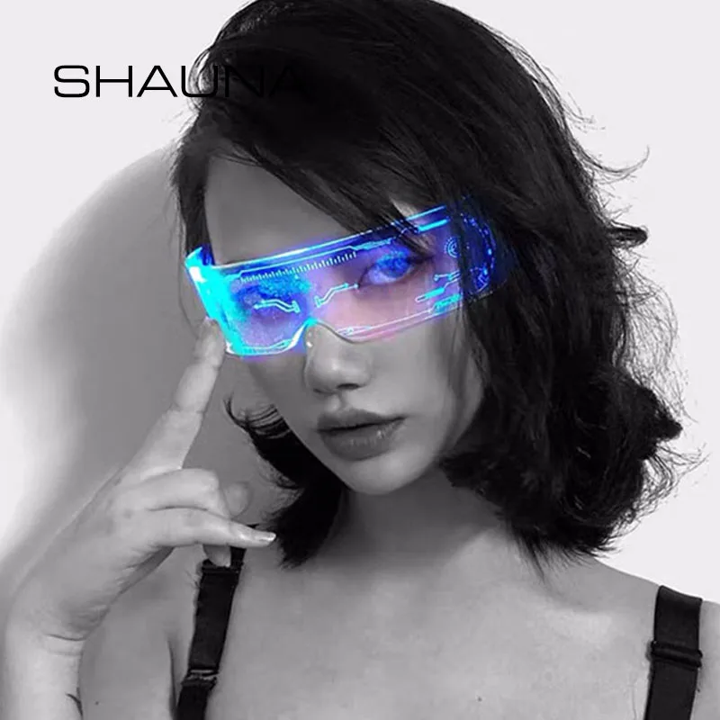 SHAUNA-gafas luminosas LED con sentido del futuro, tecnología
