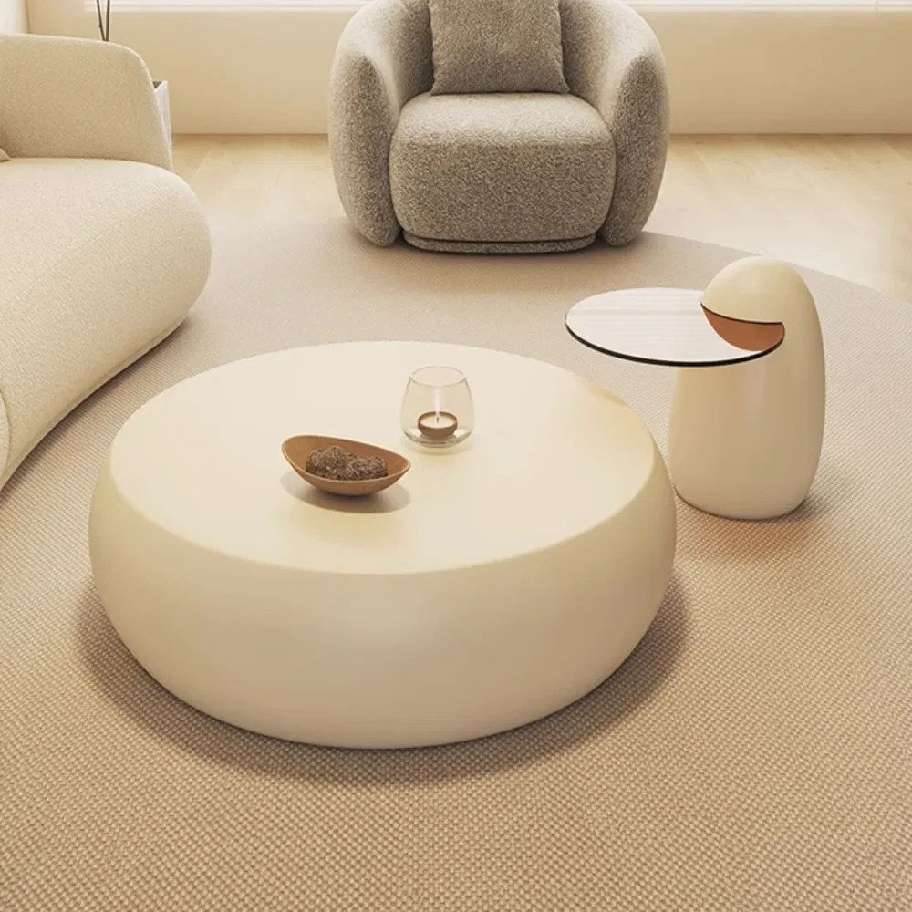 

Modern Patio Coffee Tables Kawaii Round Designer Aesthetic Coffee Tables Center Cream Stolik Kawowy Living Room Furniture