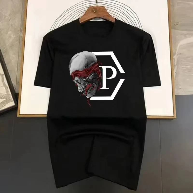 새로운 핫 럭셔리 레터 프린팅 티셔츠 블랙 여름 티셔츠 남성 및 여성 패션 라운드넥 탑 티셔츠 힙합 스트리트웨어