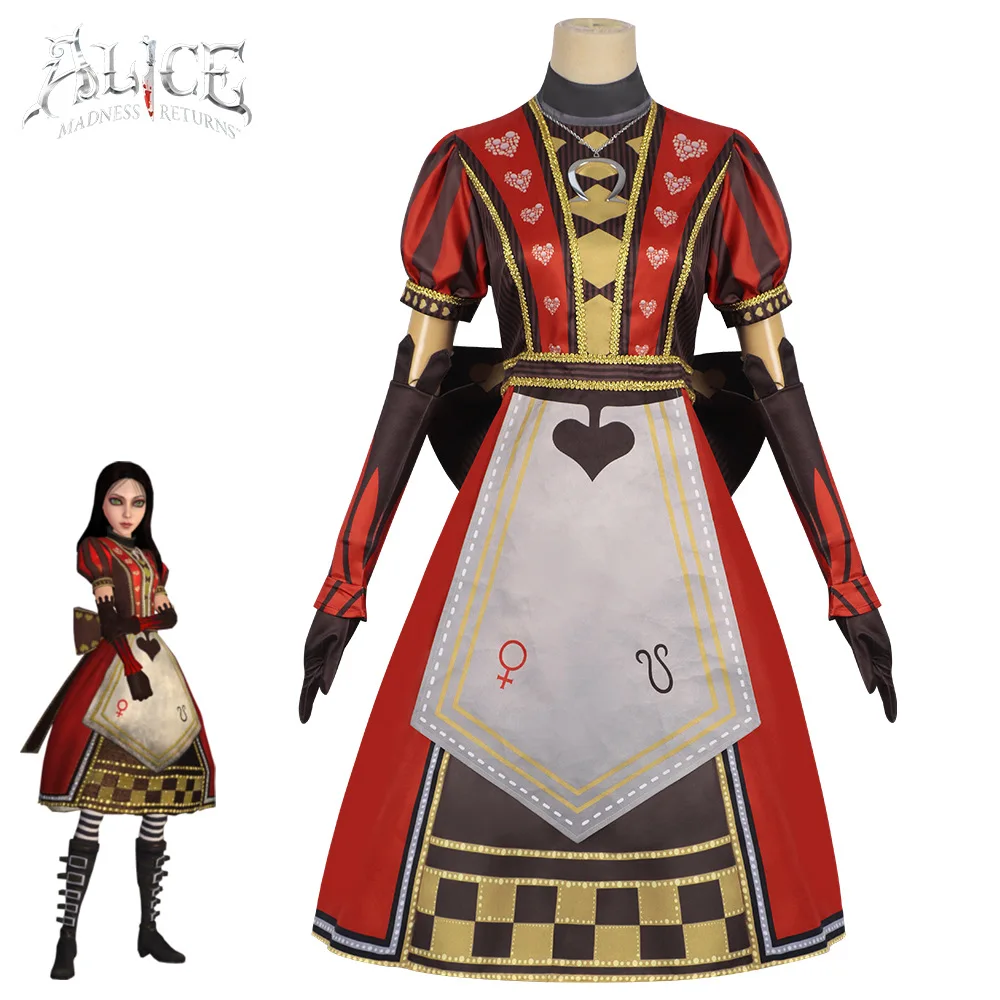 Alice Madness Returns Alice Liddell Red Victorian Dress Cosplay Costume