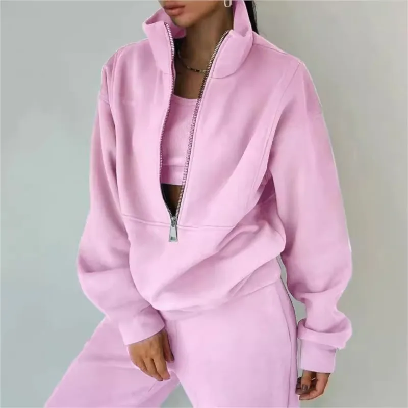 طقم رياضي أنيق للخريف والشتاء، طقم مكون من قطعتين...