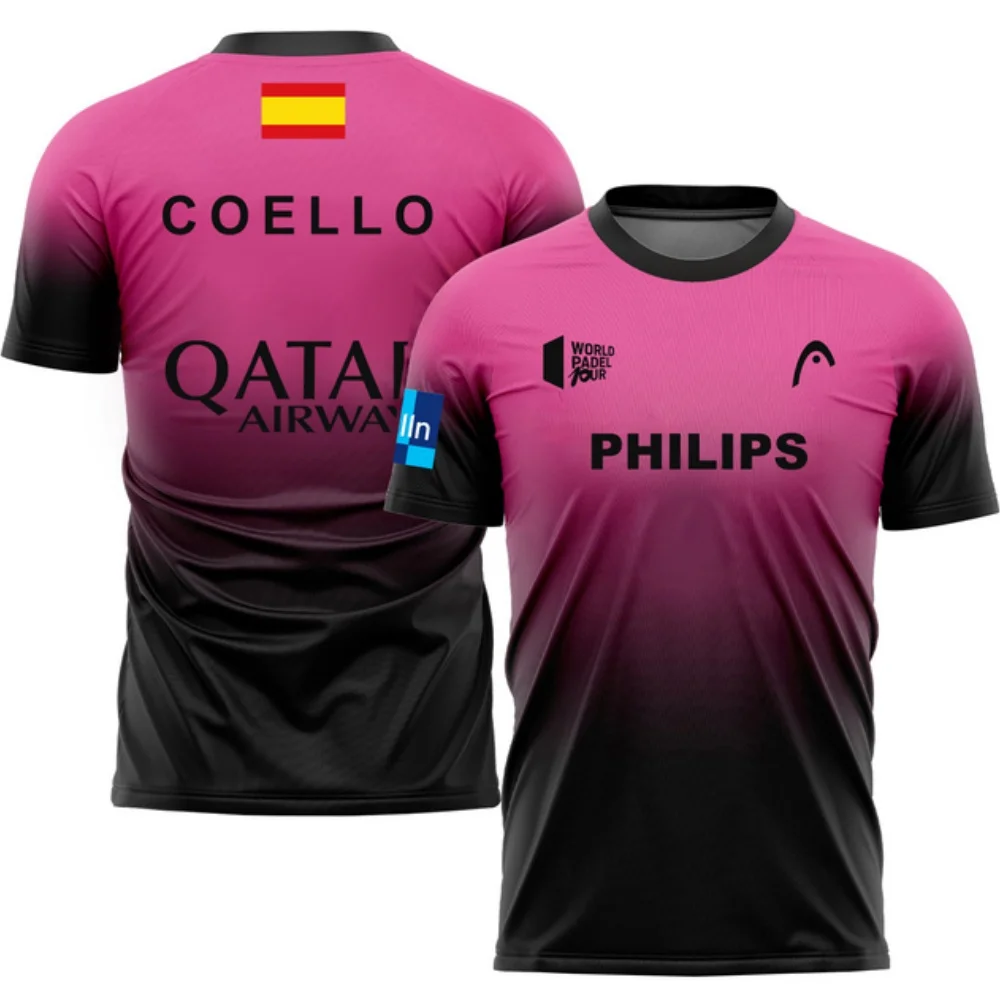 thumbnail image 1 of Camiseta transpirable con degradado 3D para hombre, camiseta de fitness, running, tenis, bádminton, talla asiática, 2024, 1 of 5