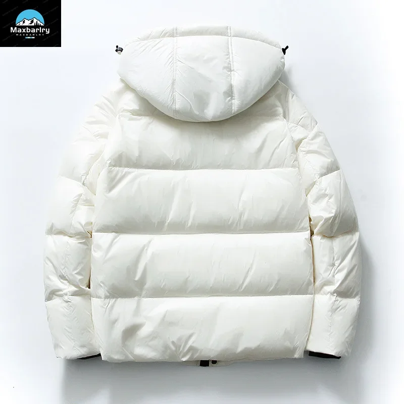 Winter Hooded Down Jacket Men's Fashion Black Gold White Duck Down Warm Coat South Korea Luxury Clothing New Men's Jacket