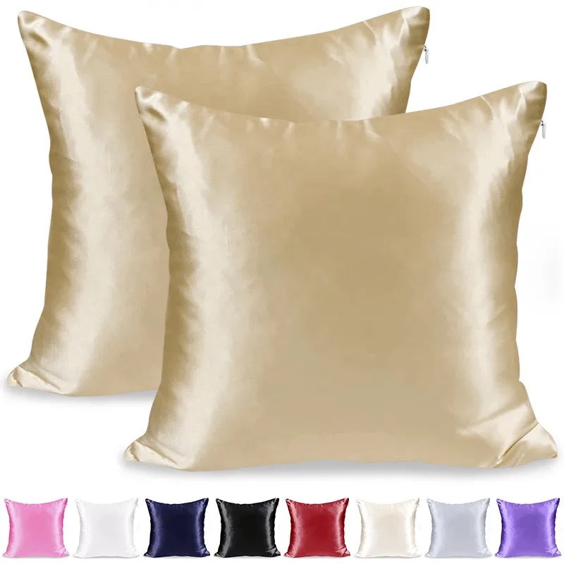 1pc Pillowcase Super Soft Bedsure Satin Silk Pillowcase with Zipper for Hair and Skin , Breathable Both Sides Silk Pillow Case