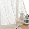 1PC White Cross Vertical Strip Embroidered Gauze Curtain Curtains for Living Dining Room Bedroom 1