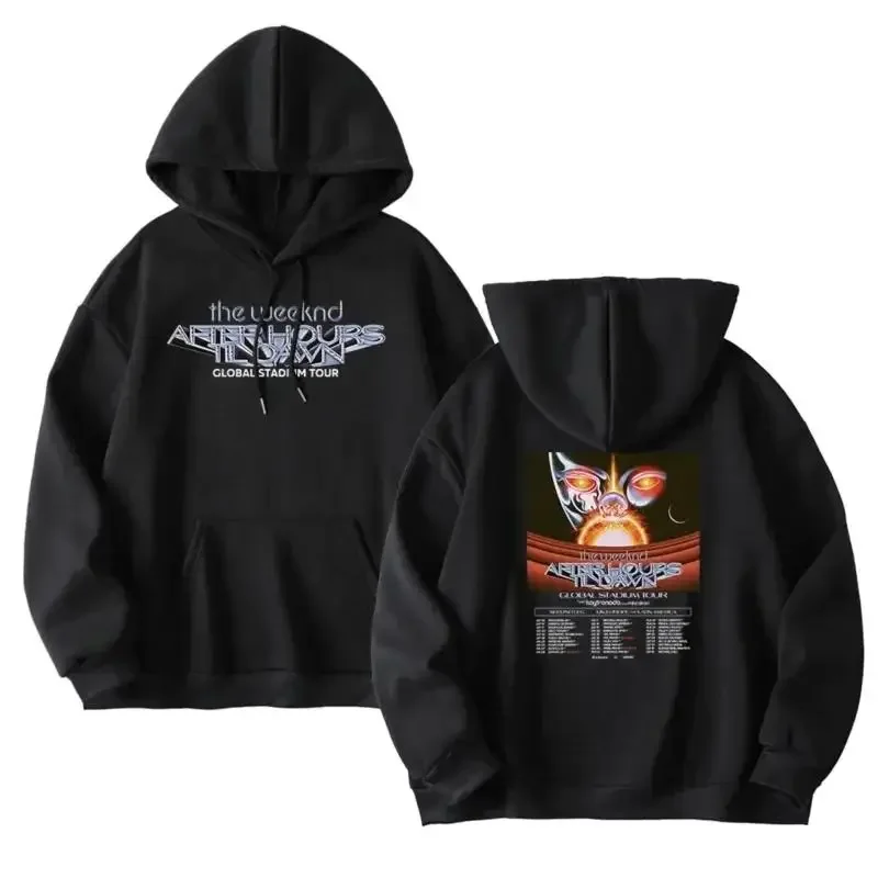 The Weeknd Hoodie After Hours Tour Famous Merch Sweatshirt Casual Long Sleeve Pullover Streetwear Popular Classic Simple