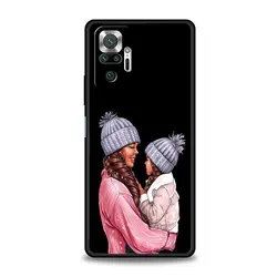 Stylish Black Brown Hair Mom and Baby Girl Phone Case Cover for Redmi 9T (A1)
