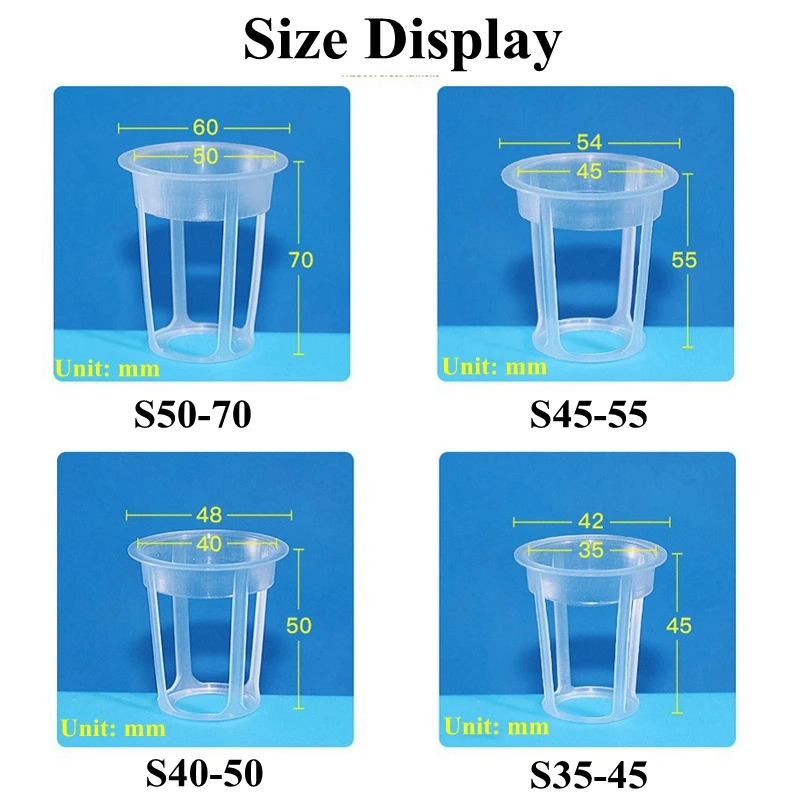 50Pcs Hydroponic Planting Basket Garden Vegetable Soilless Grow Mesh Pots Planter Multi-Size Hydroponic Nursery Cultivation Cup nursery pots plant propagation pots hydroponic plant pots