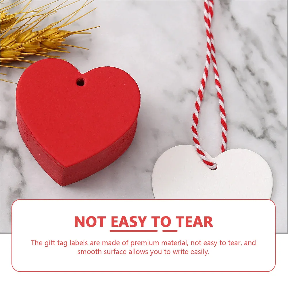 300Pcs 하트 모양의 종이 태그 발렌타인 선물 교수형 공예 태그 선물용 빈 장식 DIY 라벨 하트 컷아웃