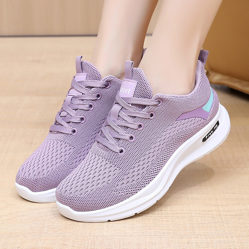 Spring and Summer New Flat-bottomed Sports Fashion Little White Single Shoes Trend Flying Woven Mesh Breathable Women's Shoes