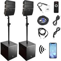 Club 3000 12-Inch 4000w Function SD Card Remote Control,Two subwoofers and 8 line Array Speakers Set for Church, DJ, Live 1