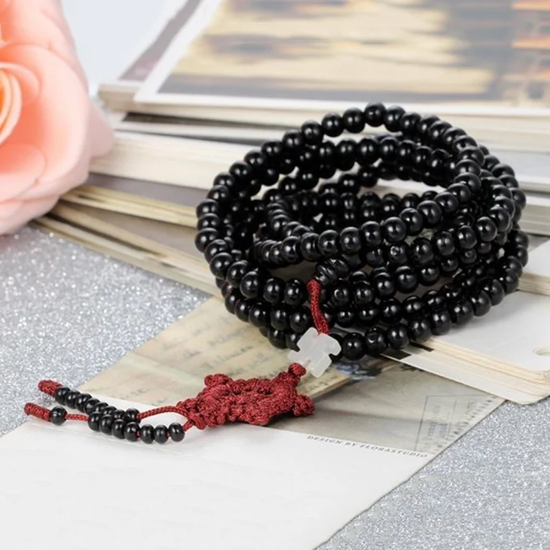Tibetan Sandalwood Buddhist Buddha 216 Prayer Beads Mala Bracelet/Necklace 3