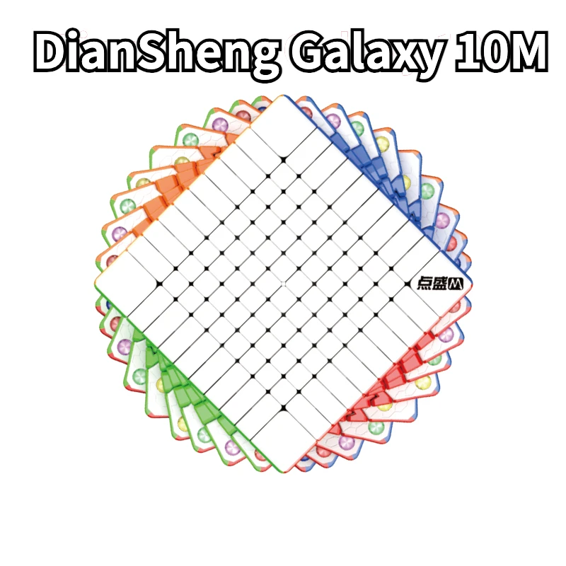 

[Funcube] DianSheng Galaxy 10M DianSheng 10x10 M 10x10x10 Magnetic Black Internal Primary Internal Stickerle Magic Cube 10 Layer