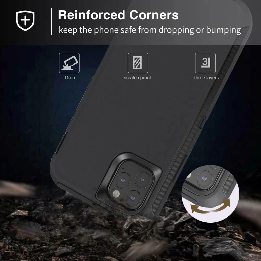 Triple-Protection Heavy Duty Rugged Shockproof & Dustproof Phone Case
