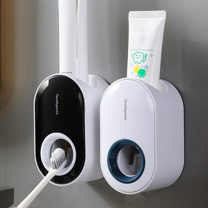 Bathroom Toothpaste Squeezer Automatic Dispenser Dust-proof Toothbrush Holder Wall Mount Stand bathroom accessories set toothpaste squeezer toothpaste dispenser toothbrush cover