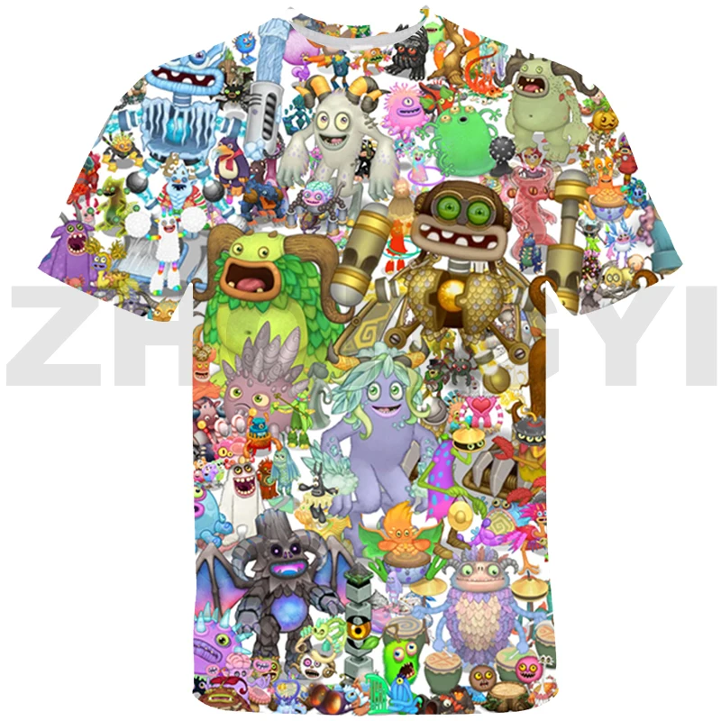 Papoila Playtime T-shirt de manga curta, engraçado Boca de salsicha Monstro  Imprimir topo, traje dos desenhos animados para meninos e meninas 6-130cm