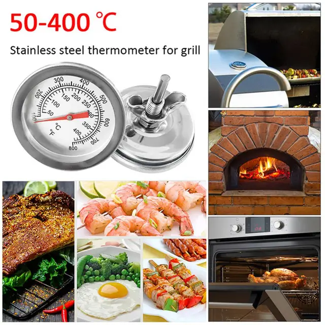Bbq Húshőmérő Rozsdamentes Acél Fa Dohányzó Hőmérő Főzés Étel Szonda Otthoni Konyha Kiegészítők - Image 2