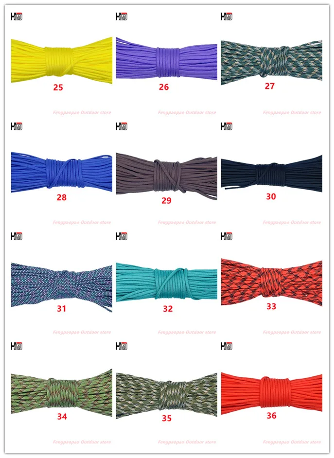 Description Picture 4 of item5 Meters Paracord for Survival Dia.4mm 7 Stand Cores Parachute Cord Lanyard Outdoor Tools Camping Rope Hiking Clothesline