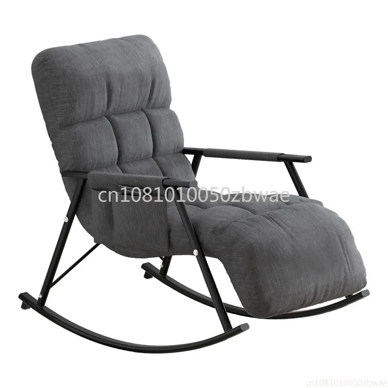 Poltrona a dondolo per il relax, stile nordico, per balcone, casa, camera da letto, divano pigro per adulti, per il soggiorno e il riposo. - immagine 2