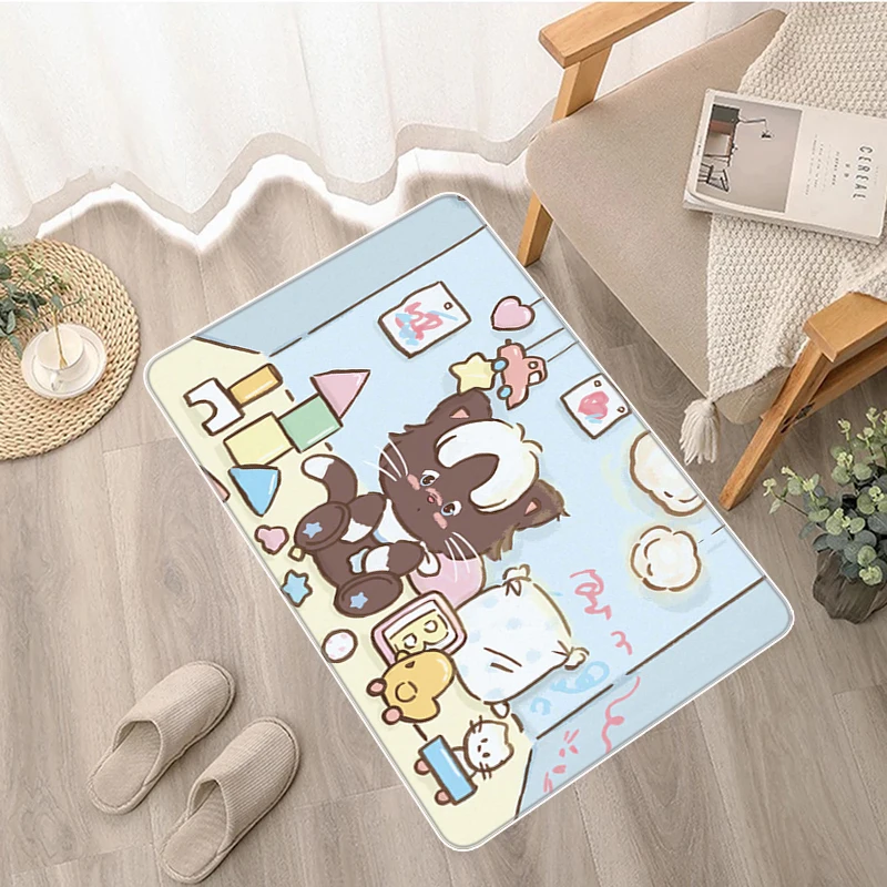 Cute Door Mat Kawaii Mikko Characters Washable Rug Non slip