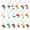 Africa Burkina Faso Map Flag Pendant Necklace Gold Color Stainless Steel African Jewelry Gift 6