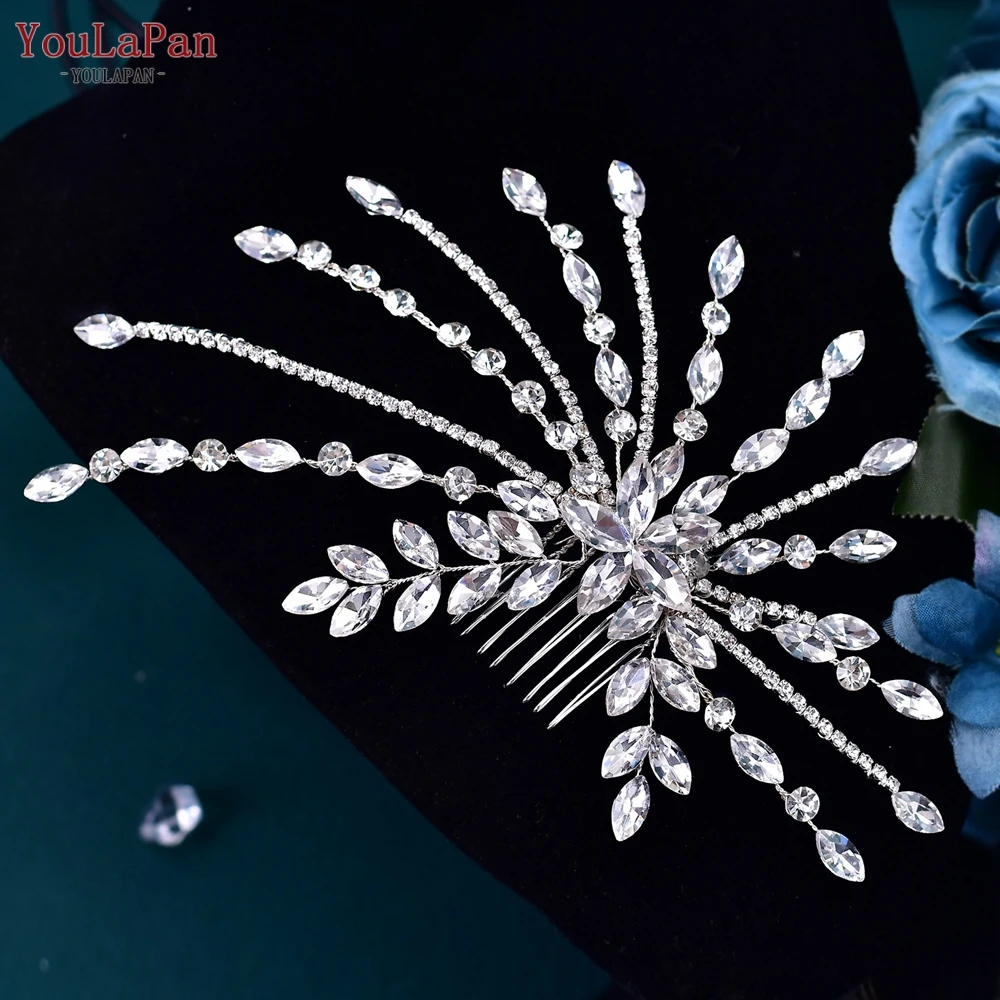 TOPQUEEN Bridal Comb Handmade Rhinestone Hair Clip for Woman Wedding Hair Accessories Bride Headdress Bridesmaid Gift HP557