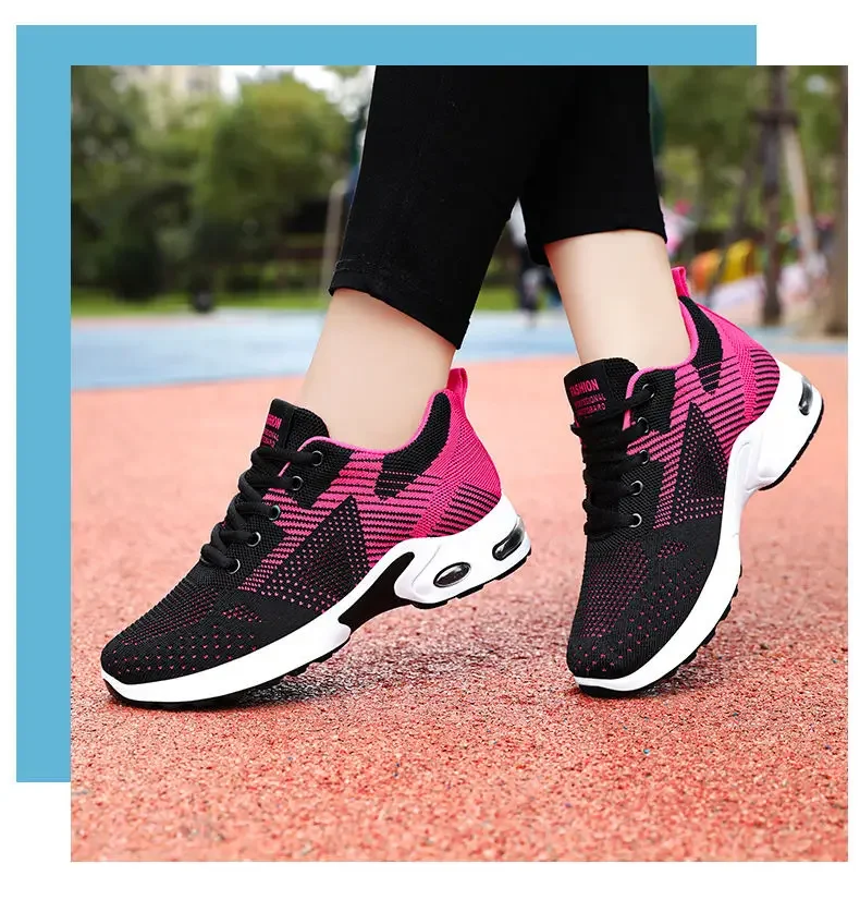 Dopamin-Sneaker für Damen, Sommer, rutschfest, weiche Sohle, atmungsaktiv, Freizeitschuhe, Laufschuhe, leichte Reiseschuhe, Tanzen – Detail 4
