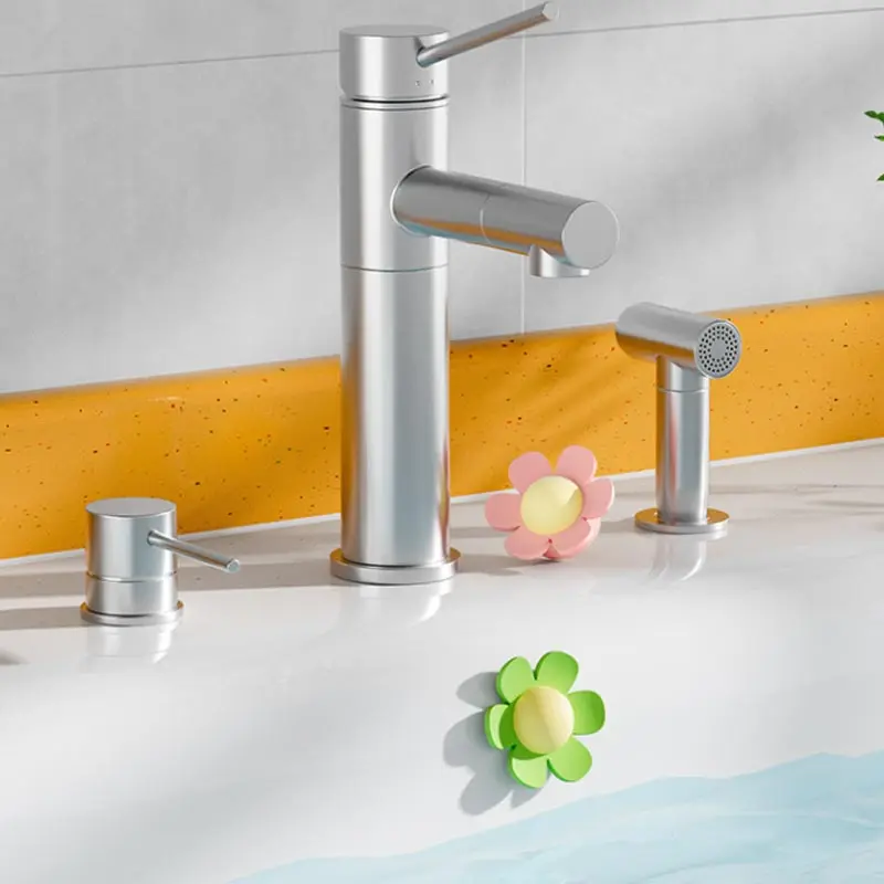 4pcs Silicone Sink Overflow Hole Plug Easy Install Flower Leak-Proof Overflow Sealer Plugs