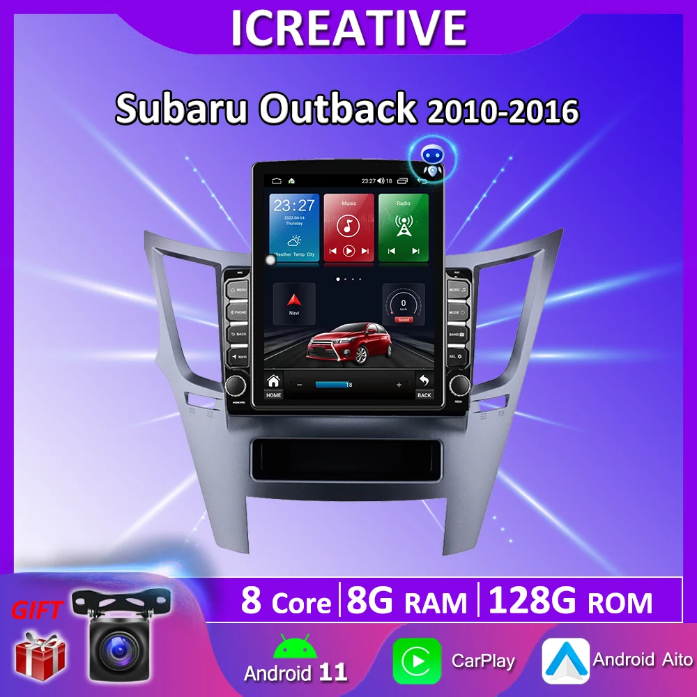 

4G LTE Android 10 Carplay For Subaru Outback 2010-2016 LHD 9.7" Tesla Screen Vertical Style Car Radio GPS Multimedia Player