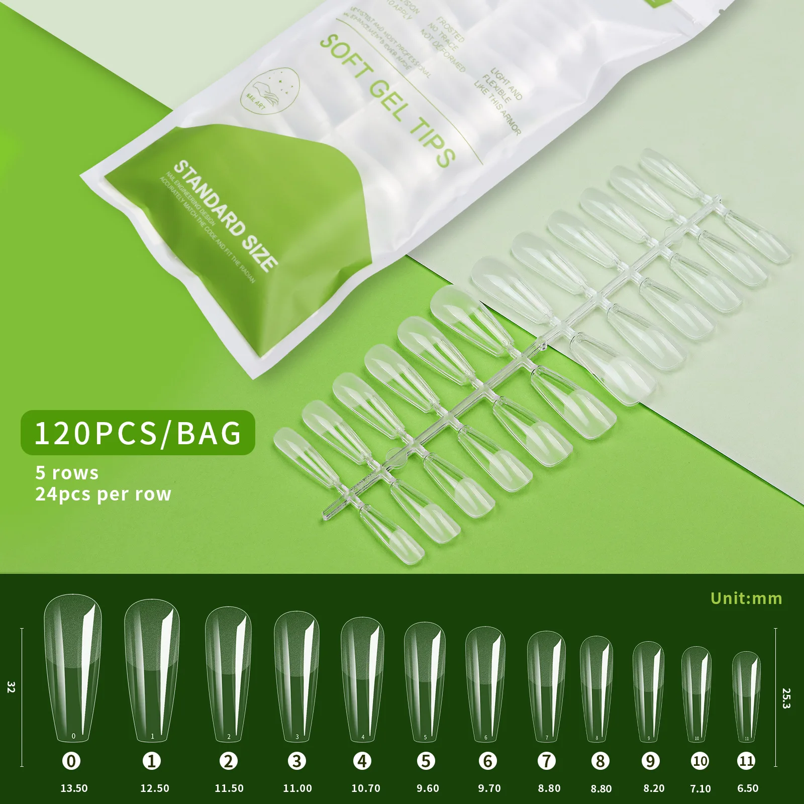 120 Stück ultradünne, weiche Gel-Spitzen, transparente, spurlose Sargnägel zum Aufdrücken für Maniküre im natürlichen Look – Detail 14