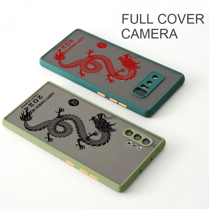 Custodia Opaca Antiurto Per Samsung Galaxy S22 Plus S21 S20 Fe S23 Ultra S24 Ultra Capa Design Estetico Unico Red Dragon Cover