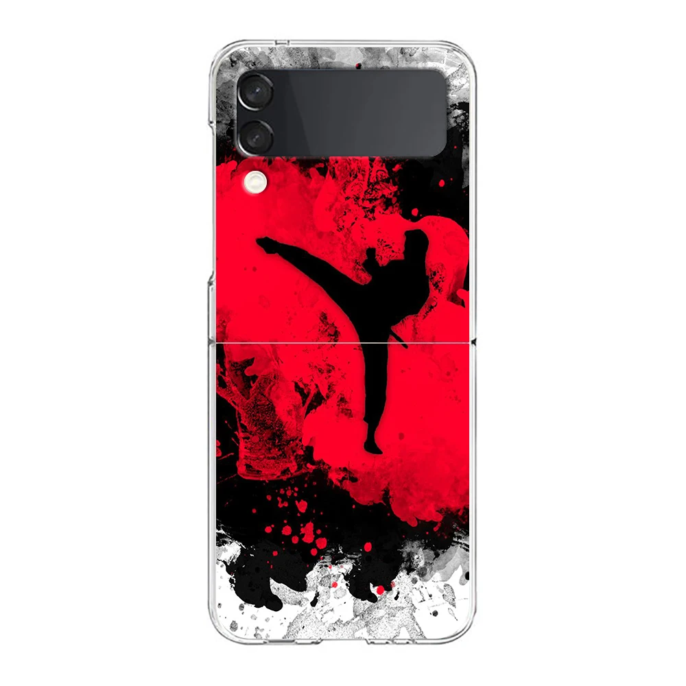 Kung Fu Taekwondo Karate Hard PC Handy hülle für Samsung Galaxy Z Flip 5 4 3 transparente Abdeckung für Galaxy Z Flip 6 stoß feste Tasche – Detail 4