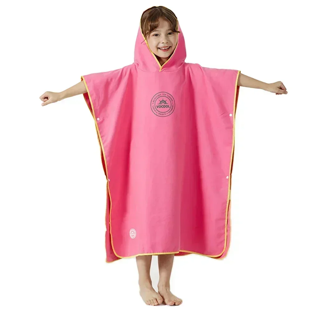 Kids' Hooded Microfiber Swim Cover-Up Poncho - Quick Drying Beach & Bath Towel