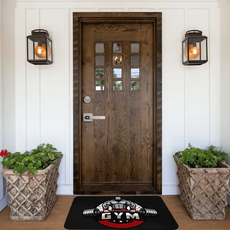 Custom Bodybuilding Gym Doormat Non-Slip Entrance Bathroom Kitchen Door Floor Mats Fitness Muscle Garden Rug Carpet Footpad 5