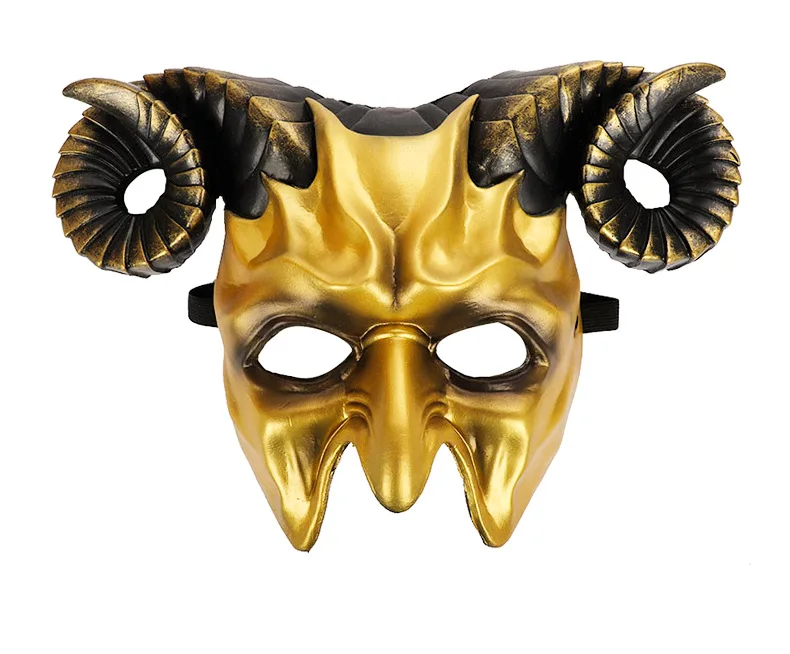 Halloween Party Kopfbedeckung Cosplay Horror 3D Maske Bull Horn Maske Requisiten Bühnenshow Zubehör Leistung Make-up Party – Detail 4