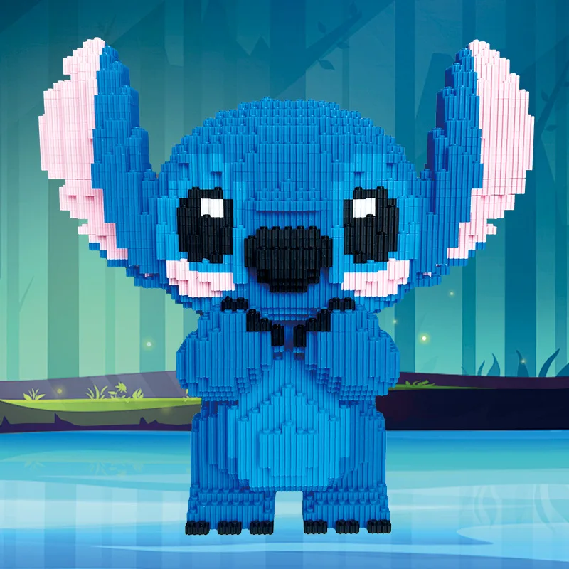 Cute Stitch Building Block Toys Small Particle Bricks DIY 3D Model Assembly Children's Building Block Toys Birthday Gift