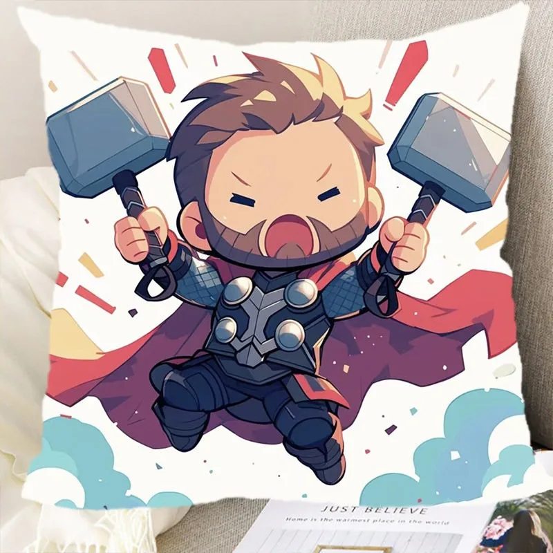 Marvel Superhero Pillowcase Spiderman Hulk Iron Man Pattern Printing Pillow Cover Sofa Cushion Cover Room Home Decoration 4