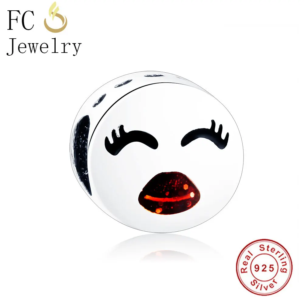 

FC Jewelry Fit Original Pan Charms Bracelet Bangle 925 Sterling Silver European Face Emotion Bead Making Kid Berloque 2019